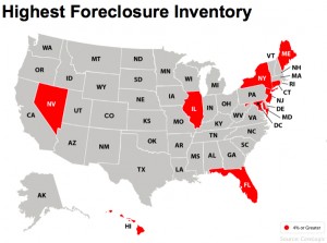 US Foreclosure States 2012