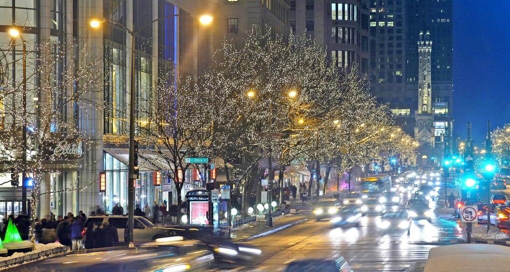 Michigan Avenue Chicago Holiday Lights